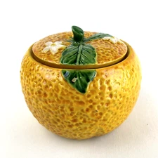 Maruhon Ware Orange Canister 4.25" x 3.5" Ceramic 1945 - 1952 Circle K Vtg