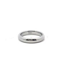 Triton 4mm White Tungsten Half Round Dome Comfort Fit Band Ring
