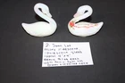 Fenton Iridescent Swan lot of 2, One 40th Anniversary, 9 oz each, 4x4", 1 repair
