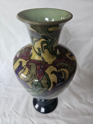 GROSSE HOLLÄNDISCHE HOHE JUGENDSTIL HANDBEMALTE VASE
