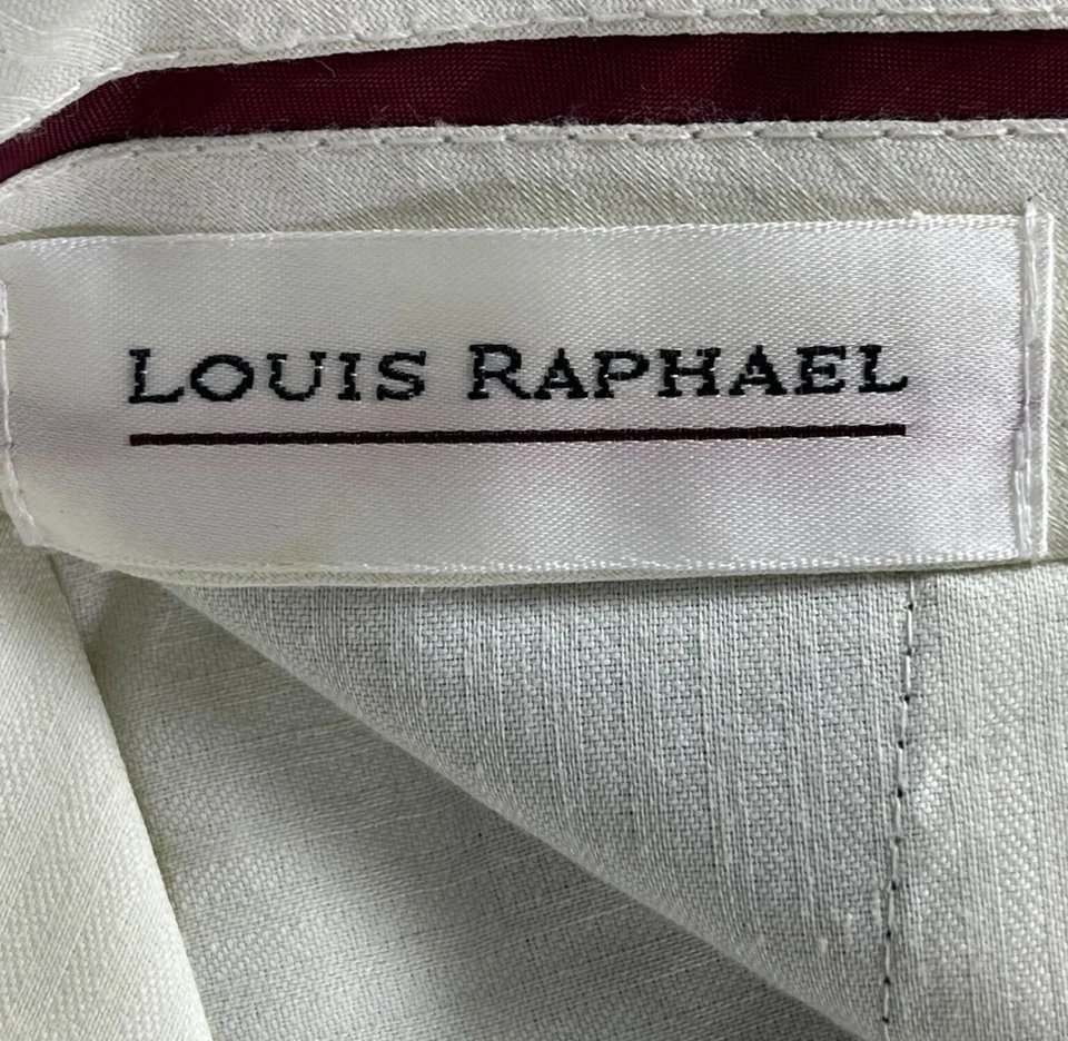 Pantalones de vestir Louis Raphael mezcla de lana para hombre talla 34x30 marrón/verde bolsillos con dobladillo Foto 4 de 4