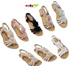 LADIES WEDGE HEEL STRAPPY SUMMER SANDALS WOMEN'S EVENING PARTY DRESS SHOES SIZE