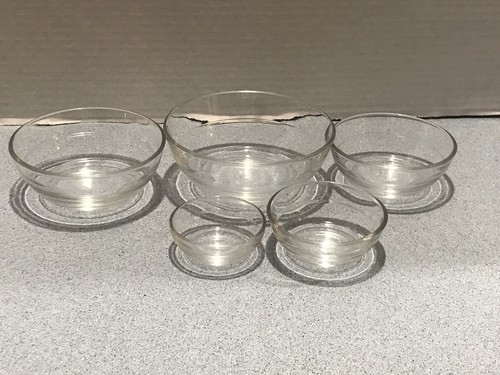 Duralex Nesting Bowl 5 Piece Prep Bowl Set Clear Toughened Glass Made n France - Picture 2 of 6