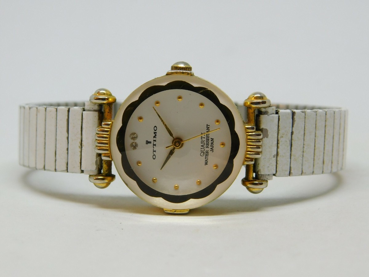 Ottimo 18K Gold Plated White Tone Quartz Women's Watch 3/4