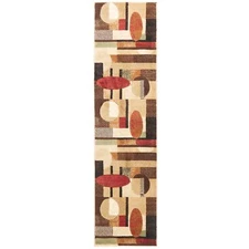 Home Dynamix Tribeca Jasmine Modern Runner Rug Abstract Brown/Green 1'9"x7'2"