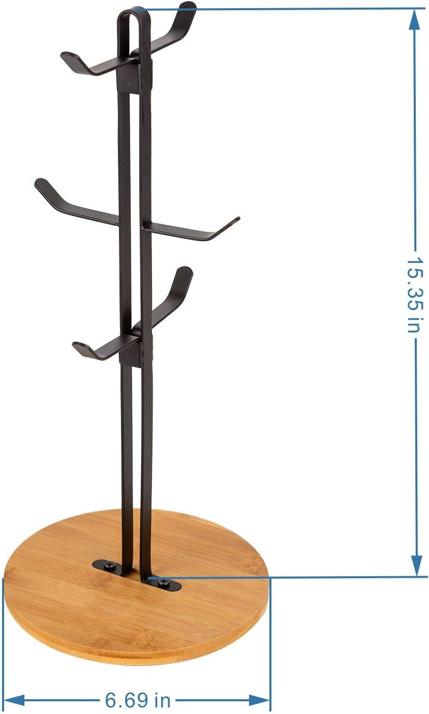 2 Pack Coffee Mug Holder Espresso Cup Holder Mugs Tree Hanger Bamboo