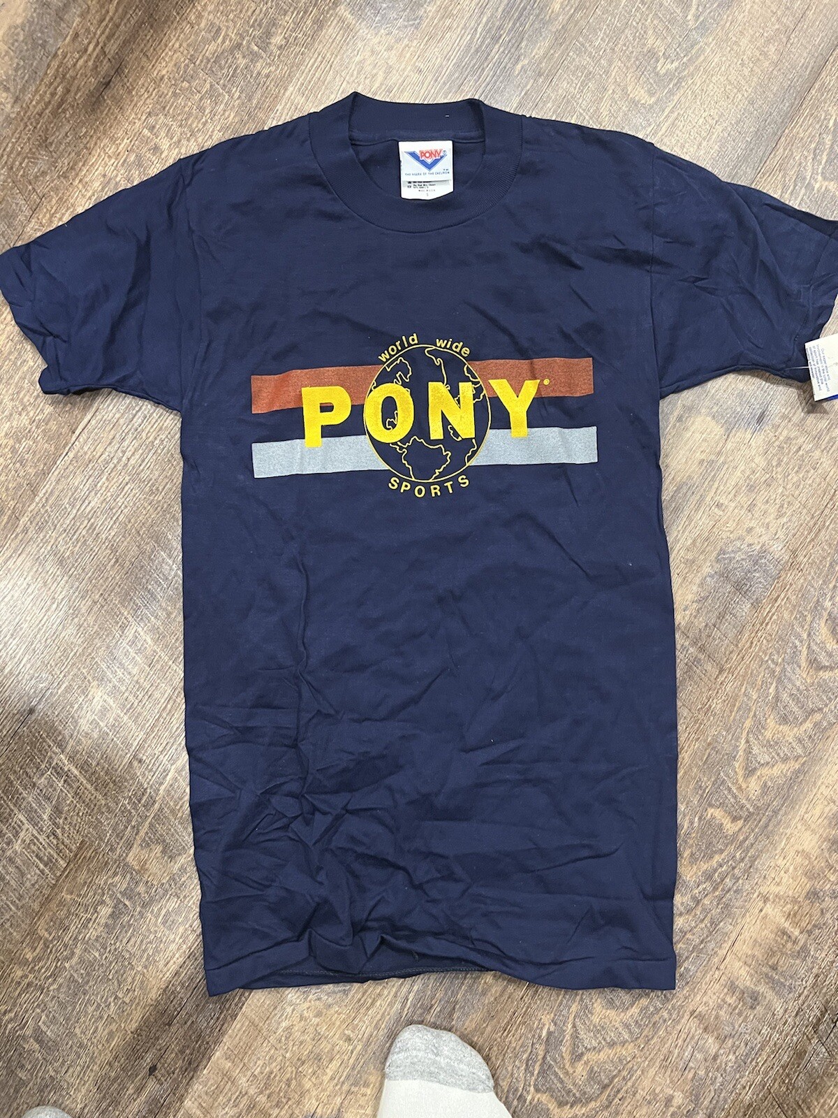 T shirt vintage uomo anni 80 pony atletica leggera piccola nuova