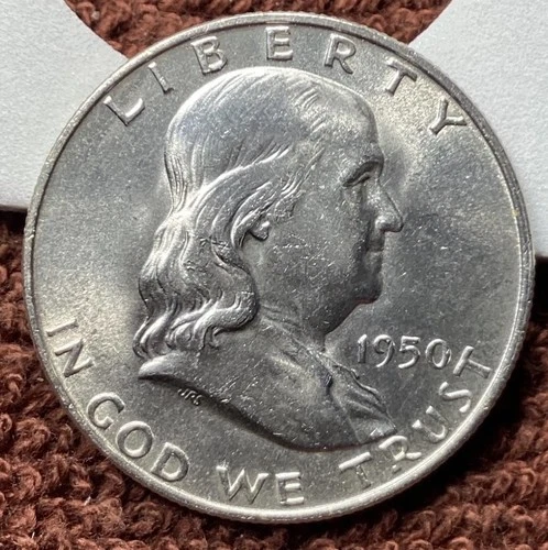 1950 D Franklin half dollar. 90% Silver. Nice Coin. Free Shipping.