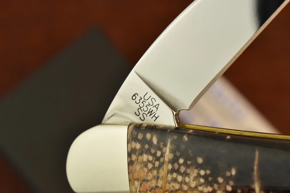 CUCHILLO WHITTLER ESTUCHE XX EE. UU. CABALLITO DE MAR PERSONALIZADO OBRAS DE ARTE PIEDRA TAMBORILEADA (26281 Foto 4 de 4