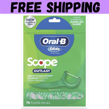 Oral-B Glide Complete Floss Picks, Dental Floss Picks, Scope Outlast, 75-ct