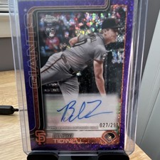 Topps 2025 Chrome Update Blade Tidwell Autograph Purple Speckle /299 Giants