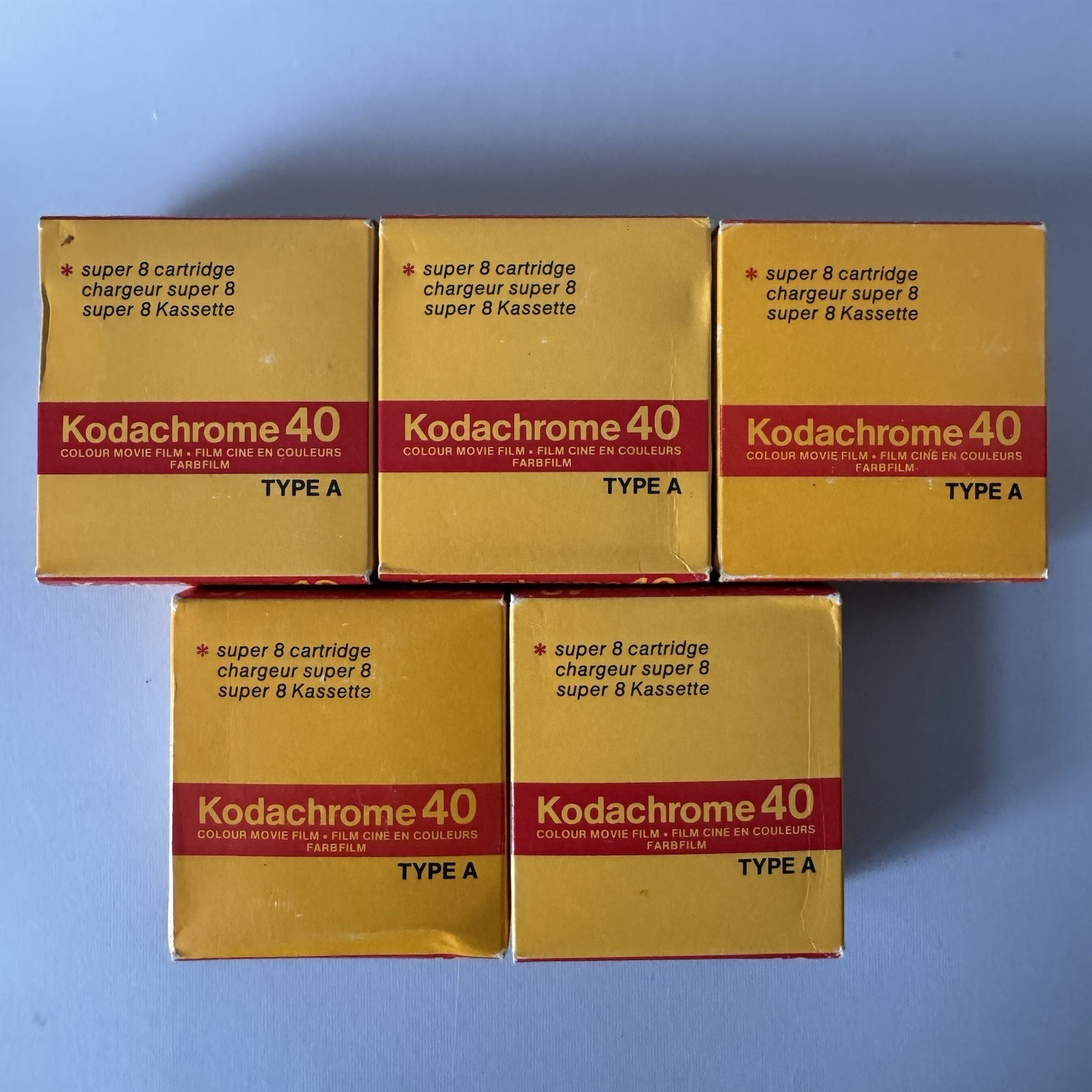 5 KODAK Kodachrome 40 Type A Super 8 Movie Color Film Cartridge Cassette Expired
