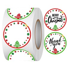 Christmas Themed Direct Thermal Labels,2 inch Color Coding Dot Thank You Labe...