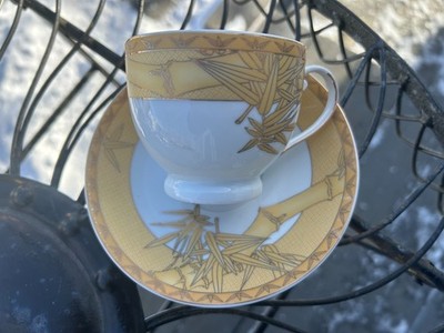 12pc Coffee Tea Set in Gold Collection by YAMASEN Japan 24ct Gold Bamboo Design