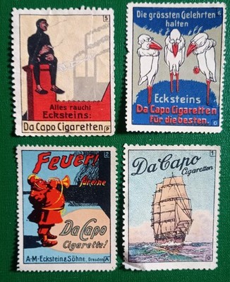 Werbemarken Raucher Tabak Eckstein Da Capo Cigaretten