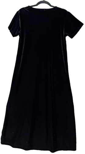 Vintage Cassini Stretch Samt Maxikleid Gr. Large schwarz 90’s Urlaub Kurzarm - Bild 10 von 10