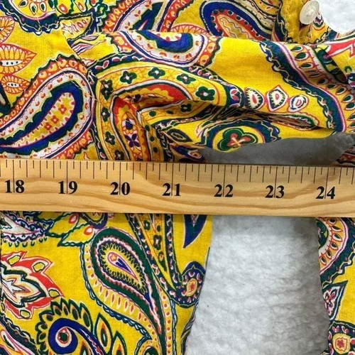 Lauren Ralph Lauren Yellow Paisley Button Down Long Sleeve Shirt - Picture 5 of 7