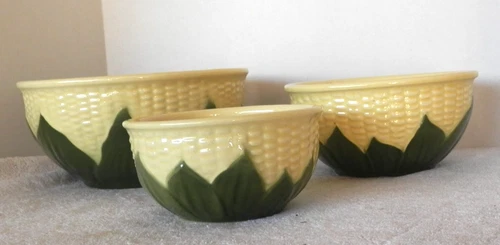Vintage Set of 3 Shawnee Corn Serving Bowls Made in the USA