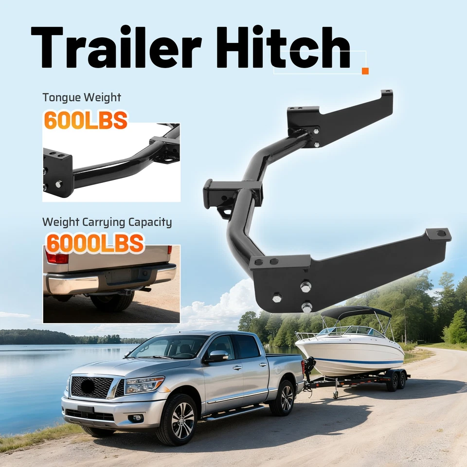 Class 3 Rear Bumper Trailer Hitch 2" Tow Receiver For Nissan Titan 2004-2015 - Image 4 of 4