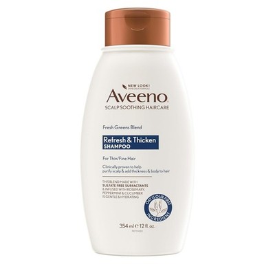 Aveeno, Fresh Greens Blend Sulfate-Free Shampoo with Rosemary, Peppermint & Cucu