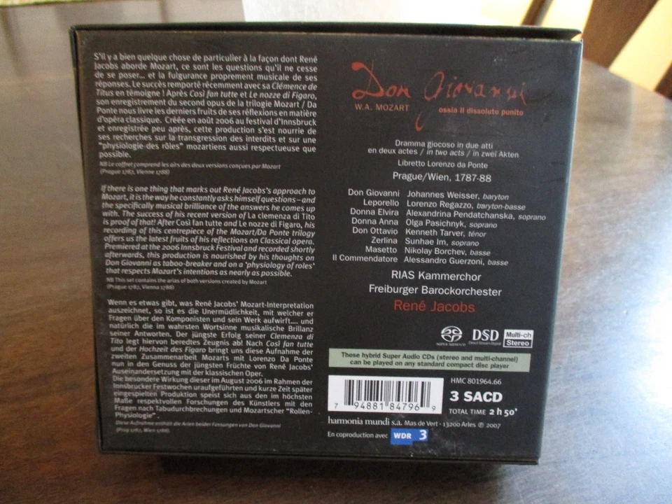 Mozart - Don Giovanni / Weisser, Regazzo, Pendatchanska, - 3 SACD Hybrid NM $50 - Image 2 of 4