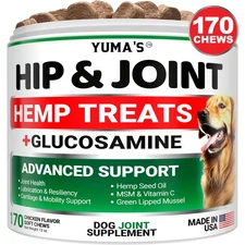 Hemp Hip and Joint Supplement for Dogs Glucosamine for Dogs Joint Pain Relief wi
