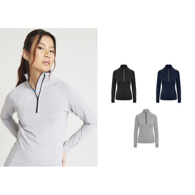 AWDis Just Cool Women's Cool Flex Long Half-Zip Top JC035 - Gym Long Sleeve Top