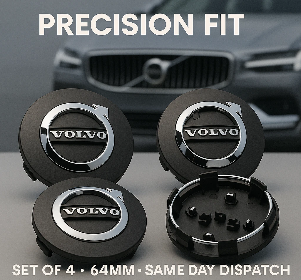Volvo LED XC90 Floating Alloy Wheel Centre Hub Caps 64mm Set of 4