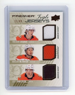 2024-25 Upper Deck Premier ZEGRAS/MCTAVISH/CARLSSON Triple Jerseys #d 17/49