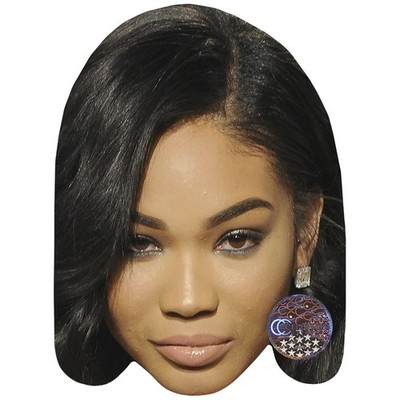 Chanel Iman Promi Maske, flaches Kartengesicht, Kostüm Maske