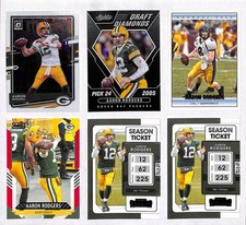 Aaron Rodgers 6 Card Lot NFL Green Bay Optic, Draft Diamonds, Donruss Score base