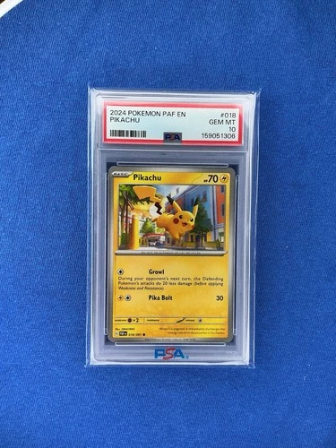2024 POKEMON PAF EN-PALDEAN FATES #018 PIKACHU PSA 10