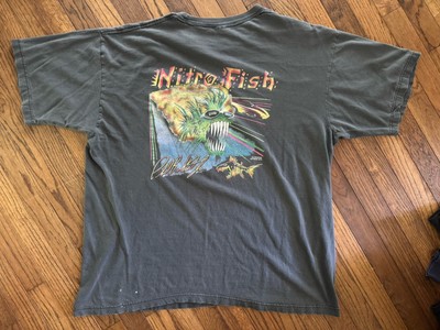 Vintage 90s NITRO FISH Phil Burkart Jr NHRA Graphic T-shirt - Distressed - 2XL