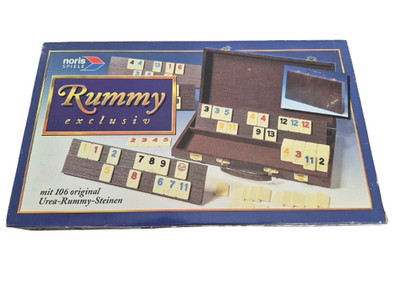 Noris RUMMY exclusiv im Koffer Das große Familienspiel Legespiel Urea Steine NEU