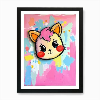 Katze Katze 4 Kunstdruck gerahmt Wandbild Poster Leinwanddruck Bild