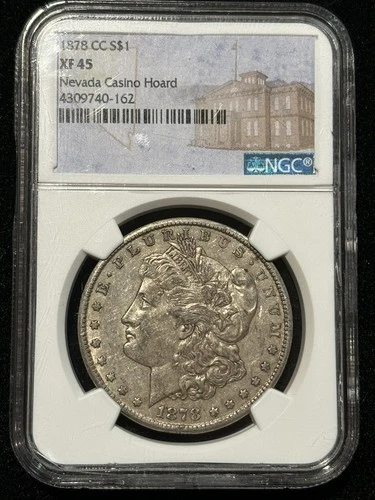 1878 CC Morgan Silver Dollar $1 NGC XF45 Nevada Casino Hoard Choice Original!