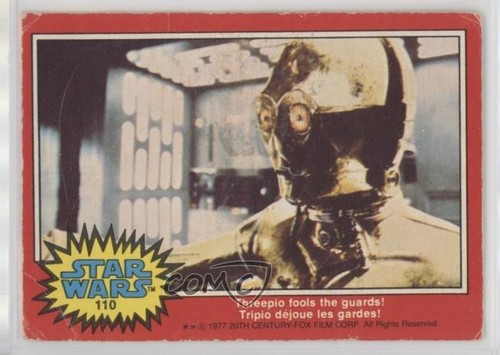1977 OPC Star Wars #110 Threepio fools the guards! — Raw