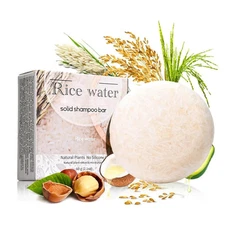 Rice Water Shampoo Bar for Deep Cleaning, Hydrating & Moisturizing Dry Hair, Nat