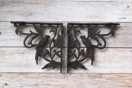 Vintage Style Cast Iron wall Mounted Bracket Garden kitchen Rustic Shelf Farm De