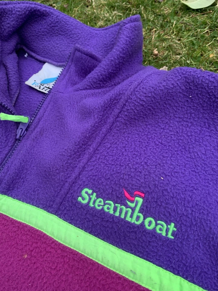 Chaqueta polar vintage años 90 Steamboat Colorado 1/4 cremallera retro esquí para hombre talla grande Foto 2 de 4