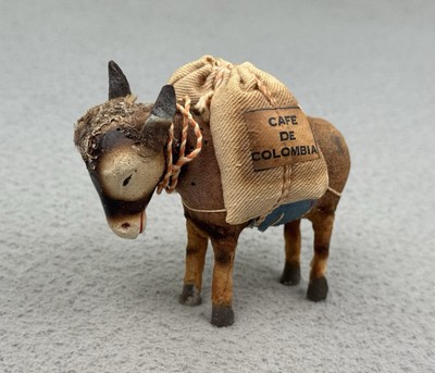 cafe de Colombia ゴメス人形　陶器製 農夫の像 置物 Vintage Cafe De Colombia Donkey Mule Figurine Carrying Bags | eBay