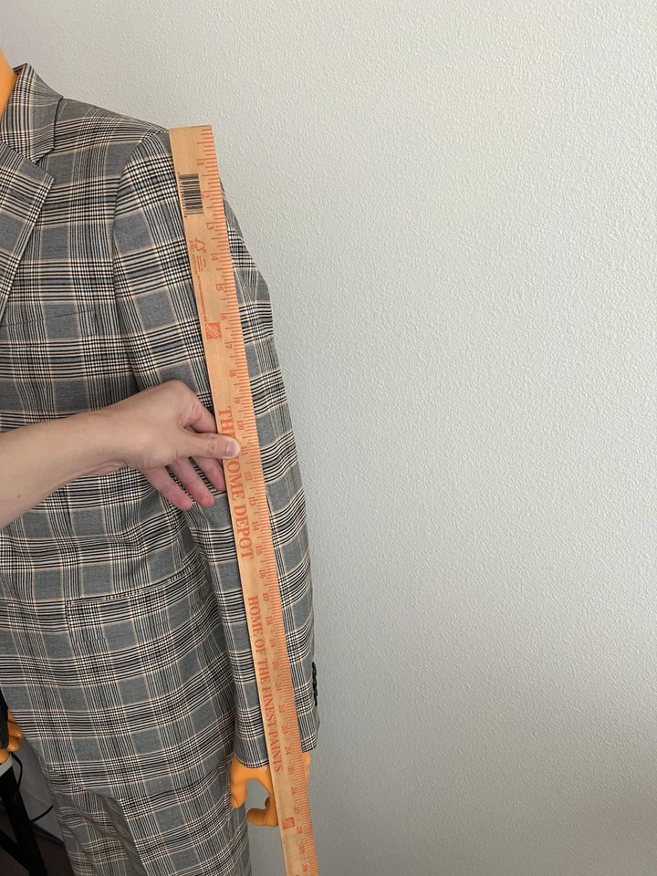 Hermoso Traje Ajustado Unisex Para Hombre Glen Cuadros Rejilla Estado Foto 3 de 4