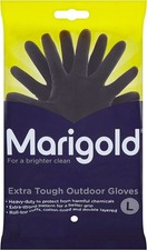 Marigold Extra Heavy Duty Gloves Black Latex Rubber Thick Household Large Gloves