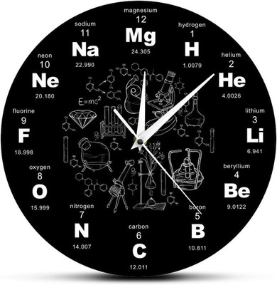 Periodic Table of Elements Wall Art Chemical Symbols Clock Educational Elemental