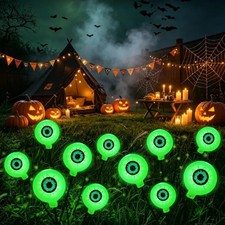 Solar Halloween Eyeball Stake Lights 6 Pack Waterproof Outdoor Garden Decor