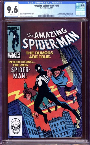 AMAZING SPIDER-MAN #252 CGC 9,6 PÁGINAS BLANCAS // PRIMERA APLICACIÓN TRAJE NEGRO MARVEL 1984