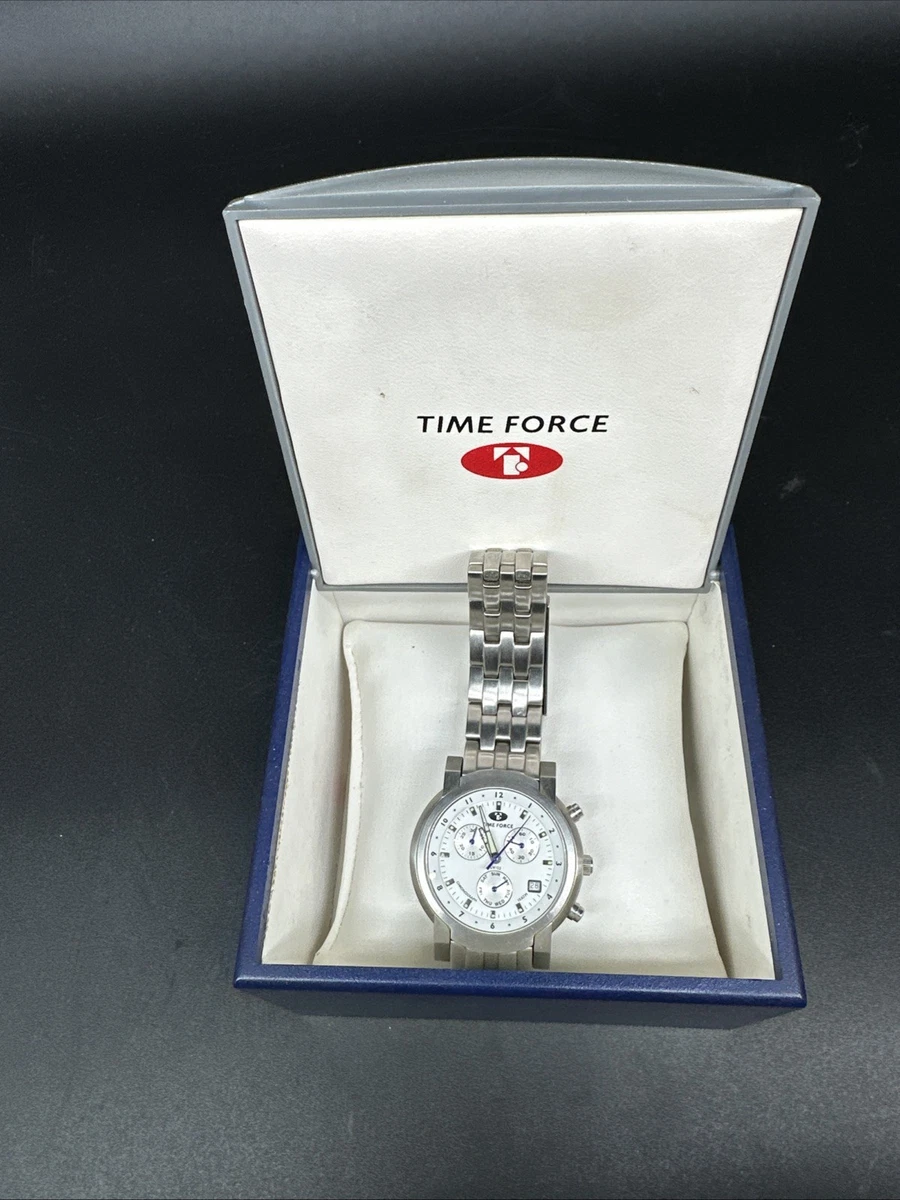 Time Force Chronograph 10ATM Men's Quartz Date 1118J Working New Battery