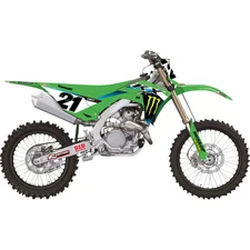 Dcor 2025 Monster Energy Complete Graphic Kit - White Background Motorcycle