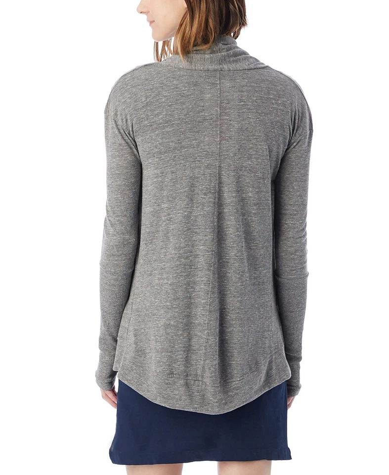 Alternative 270181 Women Rib Sleeve Eco-Jersey Women's Wrap Cardigan Size M - Image 2 of 2