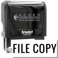 Large Self-Inking Narrow Font File Copy Stamp Size 7/8" Tall x 2-1/4" Wide